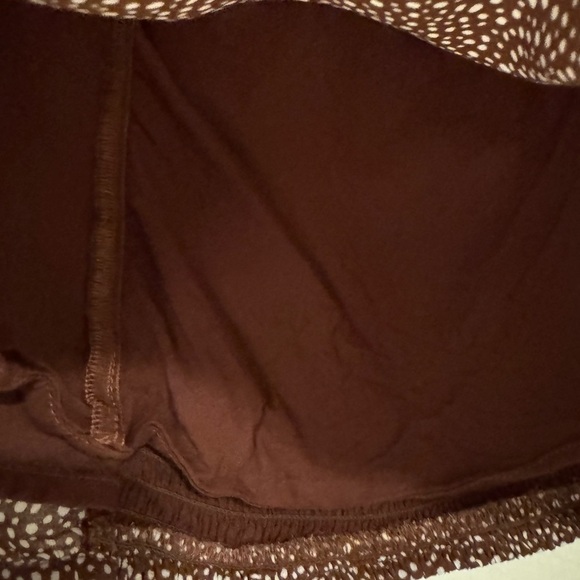 Abercrombie & Fitch Mauve Polka Dot Sweetheart Neckline Long Sleeve Blouse - Picture 4 of 7